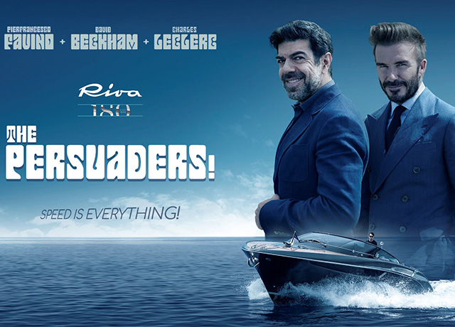 “Riva The Persuaders!”: ブランド180周年を記念する短編映画は Favino、Beckham、Leclercが出演するクラッシィなアクションムービー<br />
 